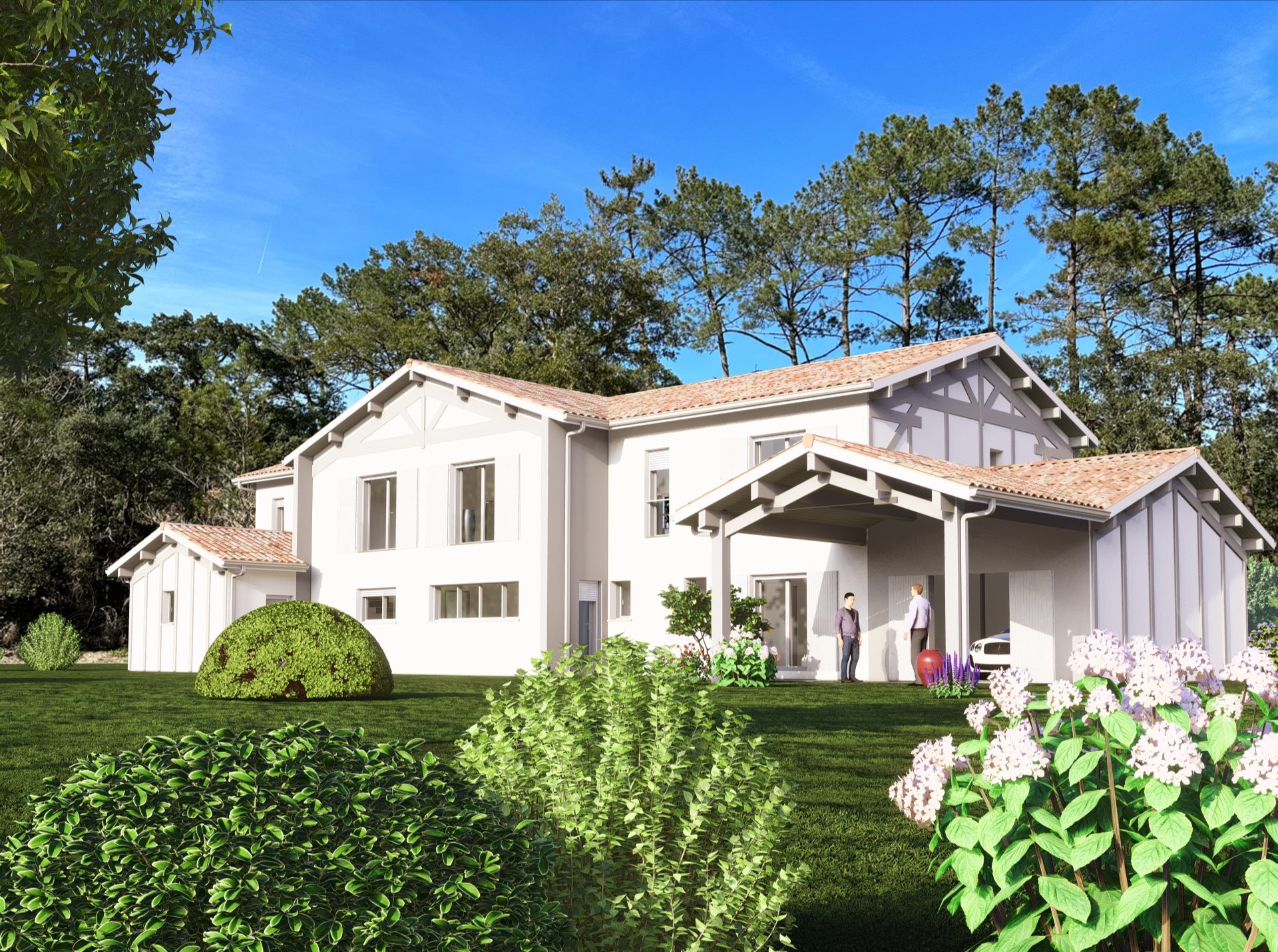 Maison neuve construite par Jean Bordes Constructions dans les Landes